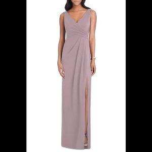 After Six Surplice Stretch Crepe Dusty Rose Gown!